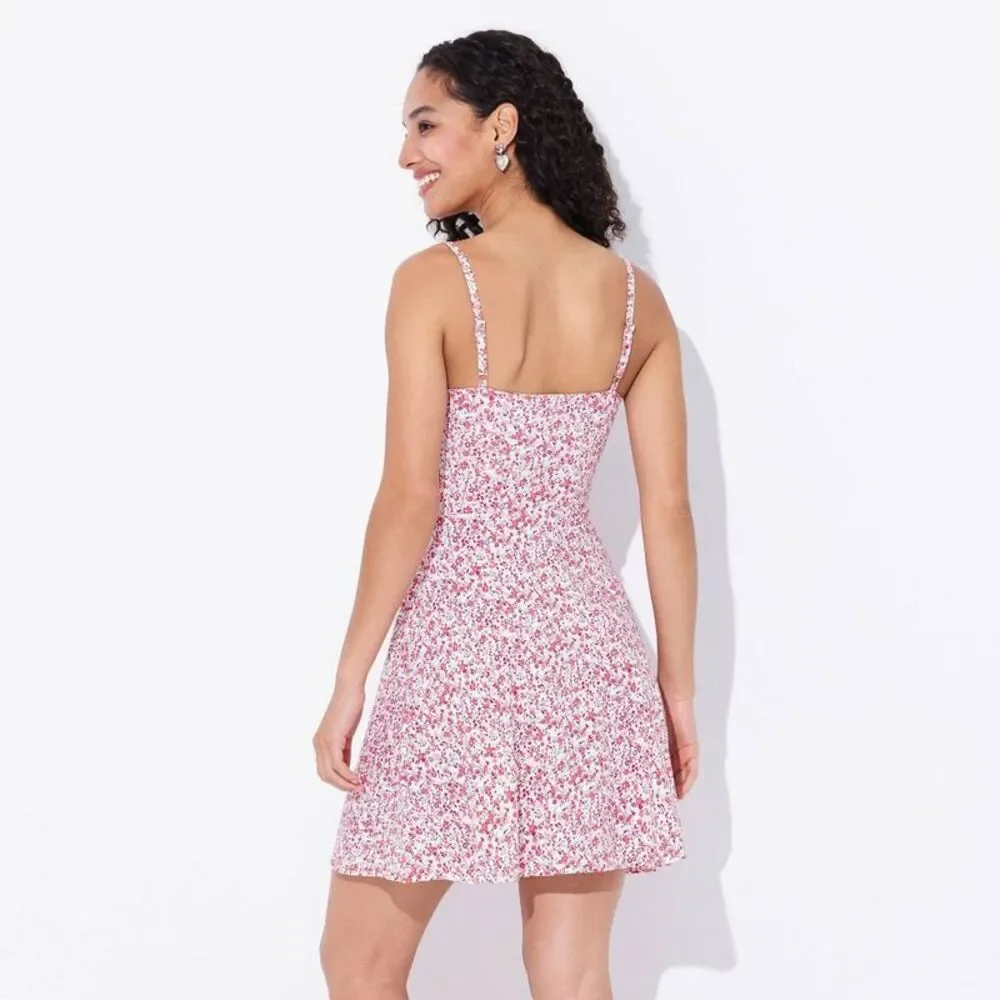 Women's Tie-Front Mini Dress - Wild Fable Navy Blue Floral S